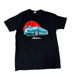 Lane Seven Toyota Supra Japanese Sports Car Black Graphic T-Shirt Size Medium